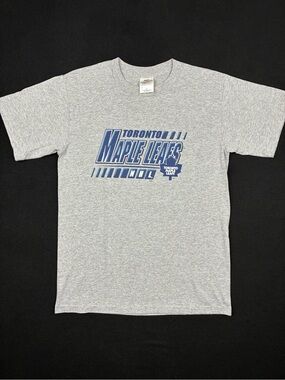 VTG Bulletin Single Stitch Heavyweight Toronto Maple Leafs Grey Tshirt Mens M